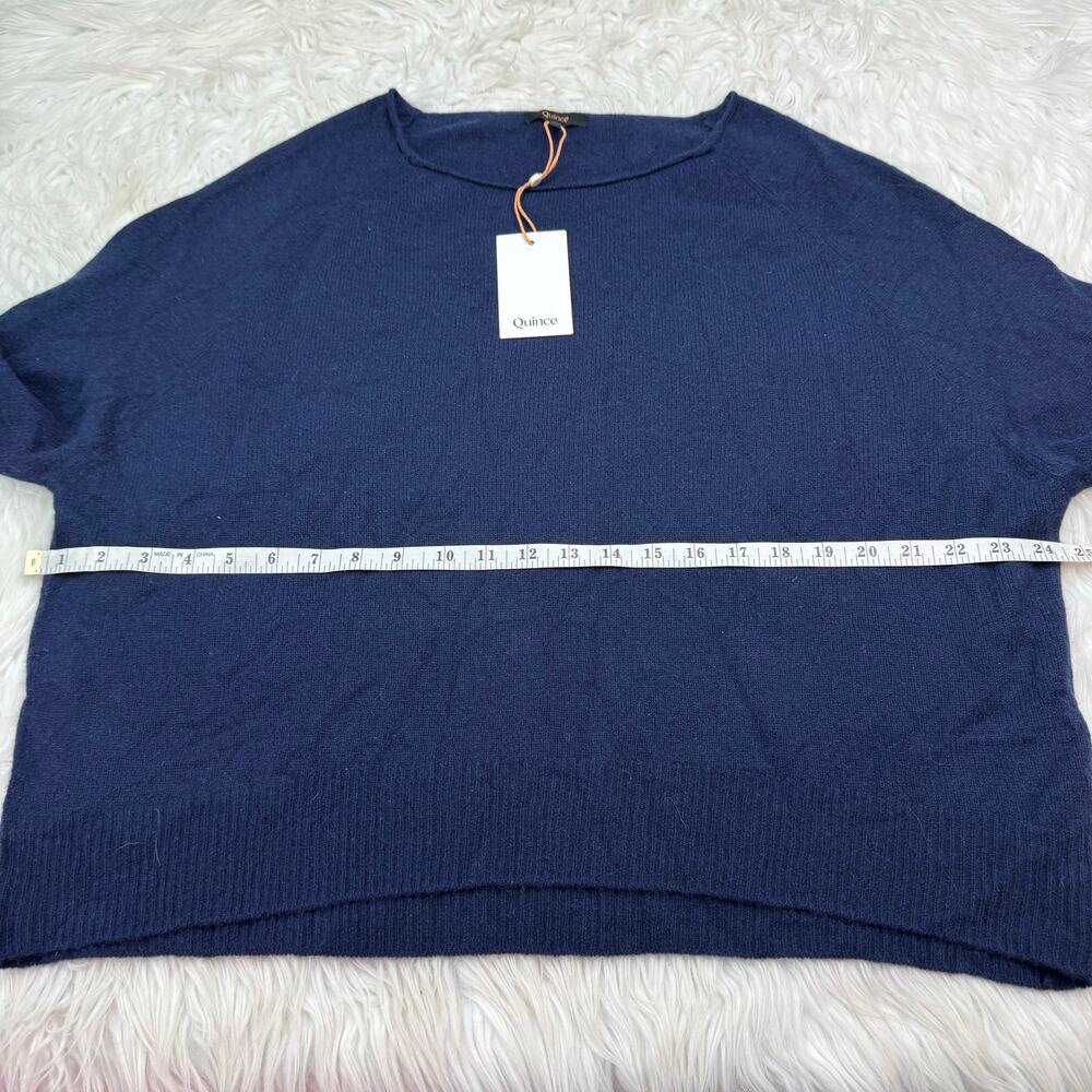 Quince Mongolian Cashmere Boatneck Sweater Navy Size L NWT Quiet Luxury - Picture 7 of 12